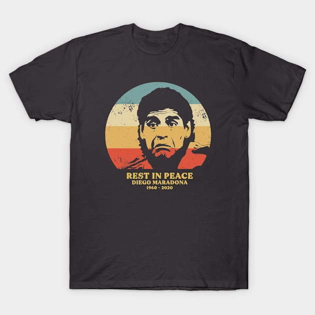 Rip Diego Maradona RetroColor T-Shirt by MAGE